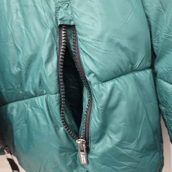 Tommy Hilfiger Green Hooded Puffer Jacket Sz Large - Picture 13 of 16